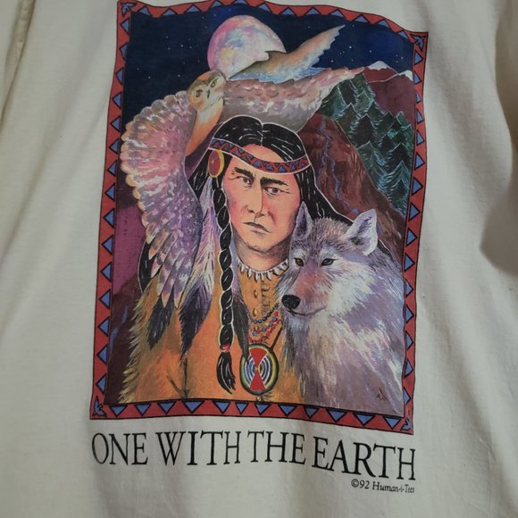 Vintage '92 Human-i-Tees T Shirt Men's L - Picture 4 of 5